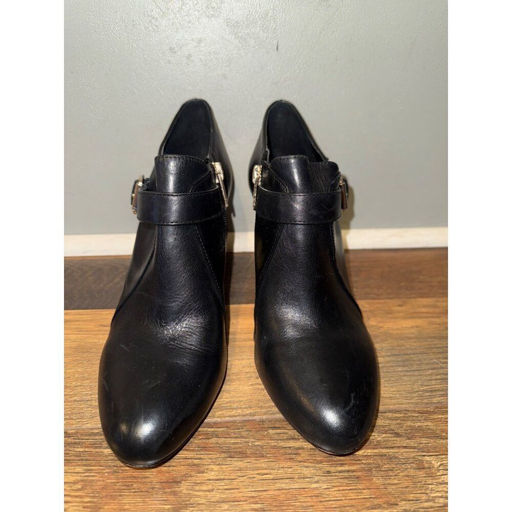 Vince Camuto‎ Vonilesa Black Ankle Boots Leather Booties Heels Size 8.5 (39) - Picture 5 of 11